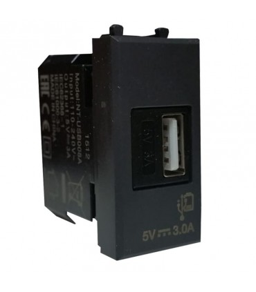 Ave USB-Ladegerät Serie 44 Typ A universal 3A Grau 445082USB3A