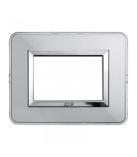 Abdeckrahmen Ave Personal System 44 technopolymer 3 module, aluminium, natur 44P03ALS