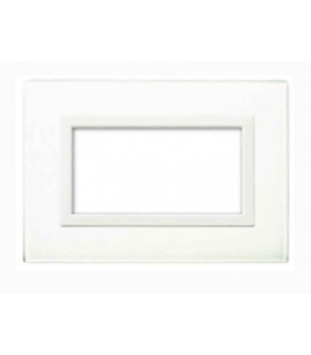 Abdeckrahmen Ave Wahre System 44 Glas 4 module, weiß, glänzend, 44PV4BL