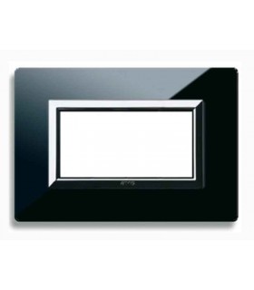 Abdeckrahmen Ave Wahre System 44 Glas 4 module absolutes schwarz 44PV4NAL