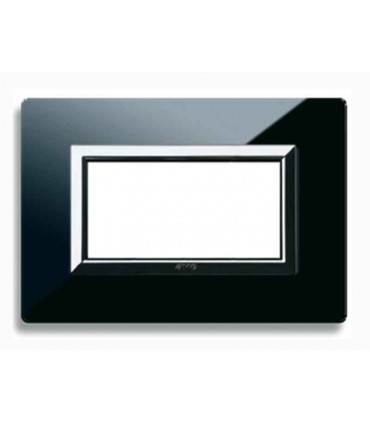 Abdeckrahmen Ave Wahre System 44 Glas 4 module absolutes schwarz 44PV4NAL