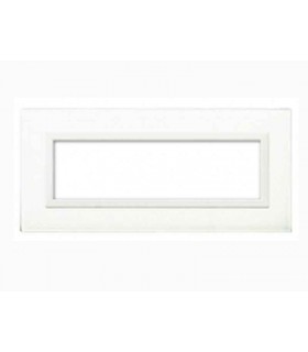 Abdeckrahmen Ave Wahre System 44 Glas 7 module, weiß, glänzend, 44PV7BL