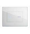 Abdeckrahmen Ave Touch glas 3 module Für 2-befehle, die das verschwinden der farbe Weiß hochglanz-finish 44PVTC02B