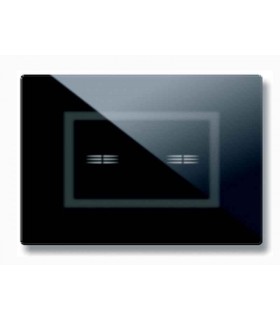 Abdeckrahmen Ave Touch glas 3 module Für 2-befehle, die das verschwinden der farbe Schwarz hochglanz-finish 44PVTC02NAL