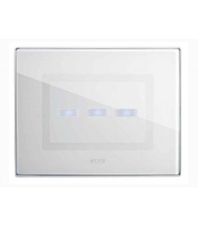 Abdeckrahmen Ave Touch glas 3 module Für 3 bedienelemente versenkbare farbe Weiß hochglanz-finish 44PVTC3BL