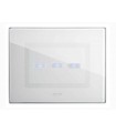 Abdeckrahmen Ave Touch glas 3 module Für 3 bedienelemente versenkbare farbe Weiß hochglanz-finish 44PVTC3BL
