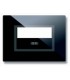 Abdeckrahmen Ave Touch glas 3 module, Für 1 modul, taste, schilder, farbe Schwarz hochglanz-finish 44PVT