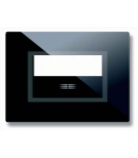 Abdeckrahmen Ave Touch glas 3 module, Für 1 modul, taste, schilder, farbe Schwarz hochglanz-finish 44PVT