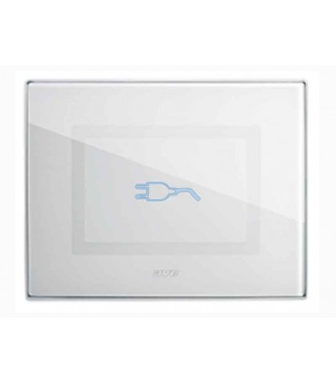 Abdeckrahmen Ave Touch glas 3 module rutschen für steckdosen-System 44 Weiß hochglanz-finish 44PVTCS3