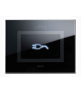 Abdeckrahmen Ave Touch glas 3 module rutschen für steckdosen-System 44 Schwarz hochglanz-finish 44PVTCS3NA