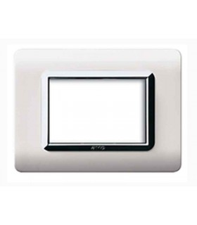 Abdeckrahmen Ave Technopolymer System 44 Weiß chromeinfassung 3 module 44PY03BLC