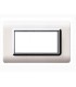 Abdeckrahmen Ave Technopolymer System 44 in Weiß, rahmen verchromt 4 module 44PY04BLC