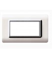 Abdeckrahmen Ave Technopolymer System 44 in Weiß, rahmen verchromt 4 module 44PY04BLC