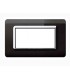 Abdeckrahmen Ave Technopolymer System 44 Absolutes Schwarz rahmen verchromt 4 module 44PY04NAL