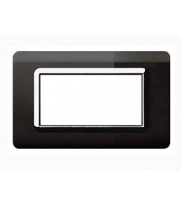 Abdeckrahmen Ave Technopolymer System 44 Absolutes Schwarz rahmen verchromt 4 module 44PY04NAL