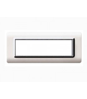 Abdeckrahmen Ave Technopolymer System 44 Weiß chromeinfassung 7 module 44PY07BLC