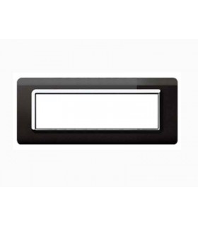 Abdeckrahmen Ave Technopolymer System 44 Schwarz Absolut chromeinfassung 7 module 44PY07NAL