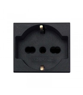 Schuko-steckdose unel bypass universal 10/16A für die serie Ave Noir-System 45 45390/15TS