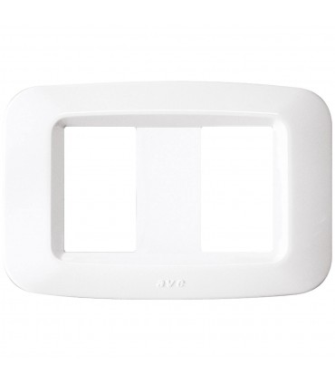 Abdeckrahmen aus kunststoff Ave Banquise-System 45 2 Module, Weiß, glänzend, 45PY002BB