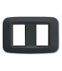 Abdeckrahmen Ave in technopolymer Yes 45 2 Module, grau-noir-45PY002GN