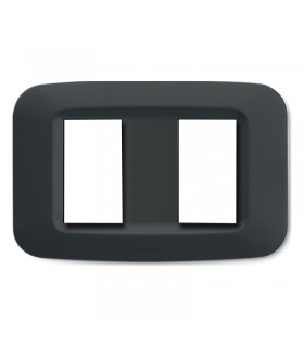 Abdeckrahmen Ave in technopolymer Yes 45 2 Module, grau-noir-45PY002GN