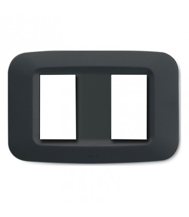 Abdeckrahmen Ave in technopolymer Yes 45 2 Module, grau-noir-45PY002GN