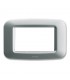 Abdeckrahmen aus kunststoff Ave Banquise-System 45 3 Module Silber matt 45PY03AO