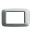 Abdeckrahmen aus kunststoff Ave Banquise-System 45 3 Module Silber matt 45PY03AO