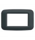 Abdeckrahmen aus kunststoff Ave Banquise-System 45 3 Module Grau Noir 45PY03GN