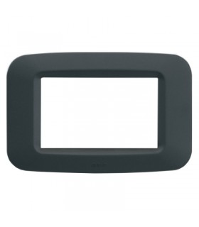 Abdeckrahmen aus kunststoff Ave Banquise-System 45 3 Module Grau Noir 45PY03GN