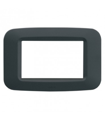 Abdeckrahmen aus kunststoff Ave Banquise-System 45 3 Module Grau Noir 45PY03GN