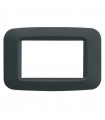 Abdeckrahmen aus kunststoff Ave Banquise-System 45 3 Module Grau Noir 45PY03GN