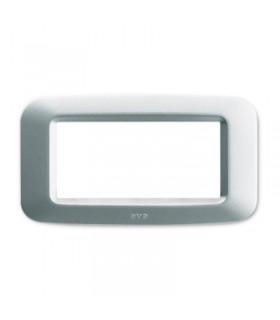 Abdeckrahmen aus kunststoff Ave Banquise-System 45 4 Module Silber matt 45PY04AO