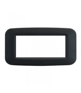 Abdeckrahmen aus kunststoff Ave Banquise-System 45 4 Module, Grau Noir 45PY04GN