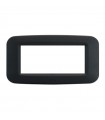 Abdeckrahmen aus kunststoff Ave Banquise-System 45 4 Module, Grau Noir 45PY04GN