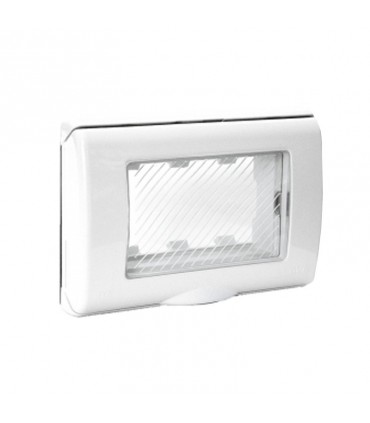 Backblech mit wasserdichtem gehäuse für Serie Ave Theorie 45 mit deckel IP55 3 Module, Weiß 45SP43BN