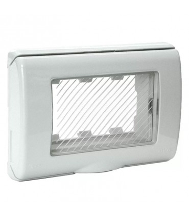 Plaque selbsttragende Ave IP55 mit membrane die 3 Module RAL7035 45SP43N