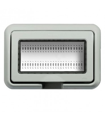 Platte Idrobox Bticino IP55 4 Plätze für LivingLight oder Luna grau 24604