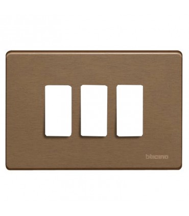 Bticino Magic Abdeckrahmen für Schalter 3 Module Bronze TIC503/3/BR