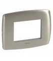 Teller Lergrand Vela rund Aluminium gebürstet 3 Module 685636
