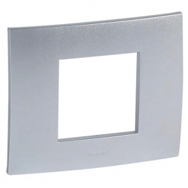 Legrand Platte Vela quadratisch metallisch grau 2 Module 685745