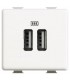 Bticino Matix USB-Ladegerät mit Doppelsteckdose 1500mA-5V AM5285C2