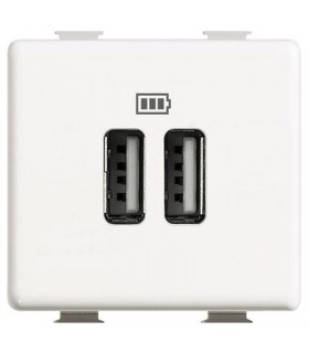 Bticino Matix USB-Ladegerät mit Doppelsteckdose 1500mA-5V AM5285C2