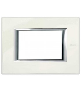 Bticino Axolute Platte 3 Module Weiß Limoges HA4803BG