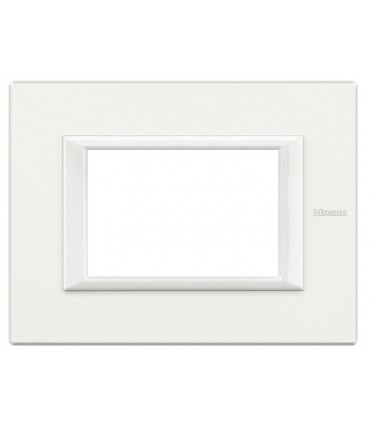 Bticino Axolute Platte 3 Module Weiß Monochrom HA4803HD