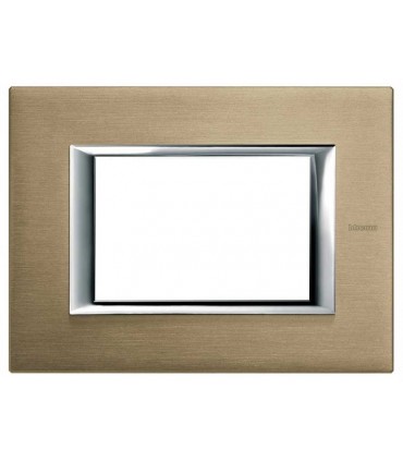 Bticino Axolute Platte 3 Module Titan gebürstet HA4803NX