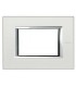 Bticino Axolute Platte 3 Module Silber HA4803SAN