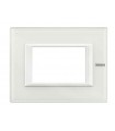 Bticino Axolute Platte 3 Module Glas Weiß HA4803VBB