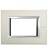 Bticino Axolute Platte 3 Module Gebürstetes Aluminium HA4803XC
