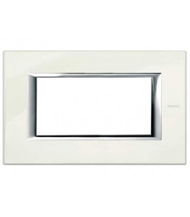 Bticino Axolute Platte 4 Module Weiß Limoges HA4804BG
